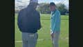 Bryson DeChambeau Gives Butter Knives Frankie Chipping Lessons at the PGA Championship