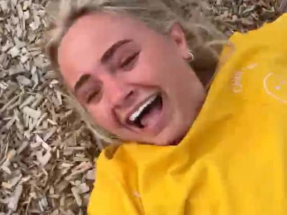 Girl Fly's Off Playground