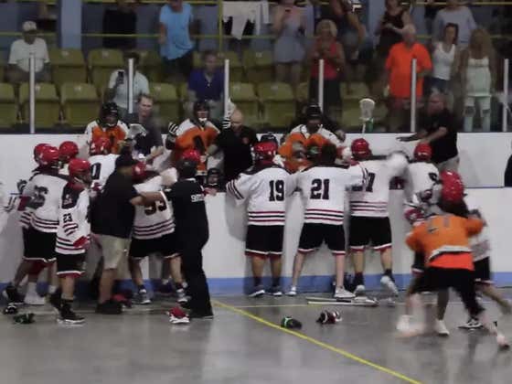 LET THE BOYS PLAY!!! Massive Brawl Breaks Out At Sr. B Box Lacrosse Game In Canada