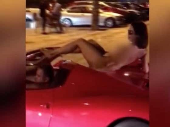 Couple In Trouble After Girlfriend Gets Naked And Twerks On The Hood Of Their Ferrari