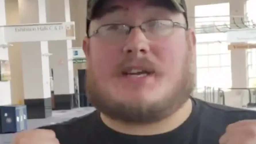 All 300 LBS Of The Connecticut Flesh Hammer Wants To Bash A Patriots Fan In Providence