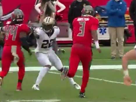 Jameis Winston Throws a Late Pick-Six to Hit the Over (50.5)