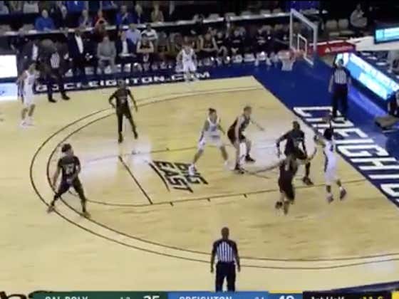 Cal Poly hits a three in the final seconds of the half to cover 1H +14.5