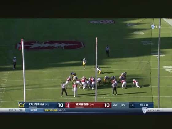 Stanford blocks a field goal to keep the 1H total under 20.5