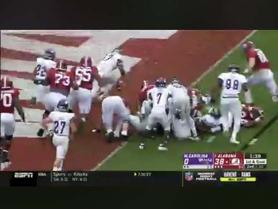 This touchdown would have covered Bama 1H -39.5 and would have hit the 1H over of 41.5.