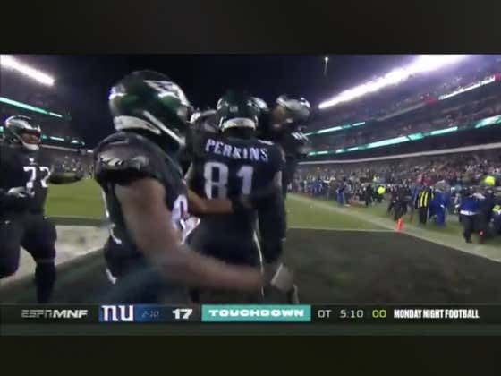 Eagles trailed 17-3 and come all the way back to win it 23-17 in OT. Eagles were +300 ML live at halftime.