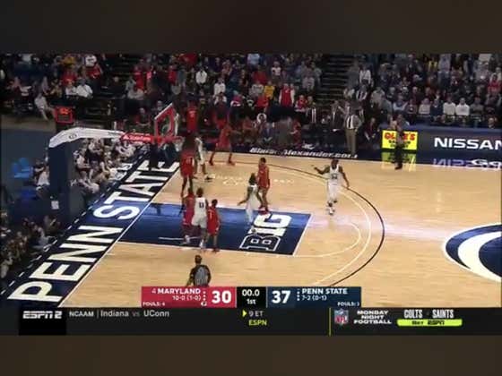 Penn State hits this buzzer beater three to hit the 1H over (67.5)