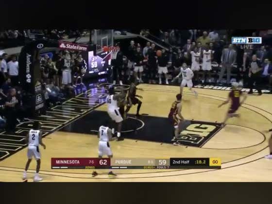 Purdue hits a HUGE three to force OT against Minnesota. The game went to double OT and hit the over (133).