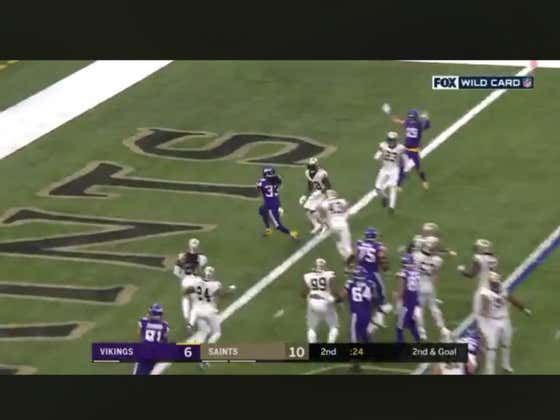 Dalvin Cook scores and the Vikings (+290 ML) take a 13-10 lead with 23 seconds left in the half.