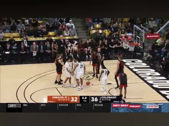 Colorado with a dunk right before the buzzer to cover 1H -4