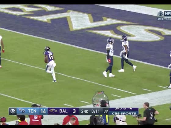 Ravens get a field goal before the half thanks to this great catch by Hollywood Brown. Ravens (-10) trail 14-6 at the half.