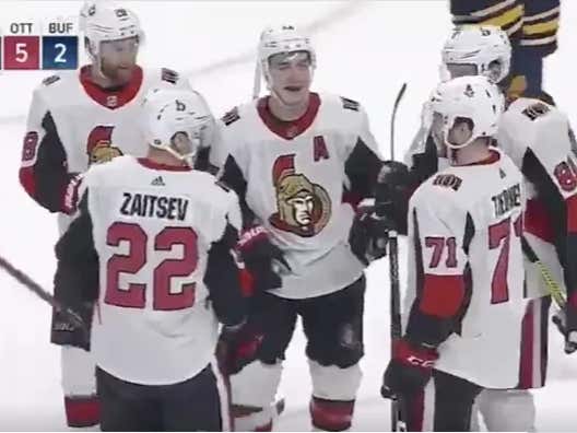 Ottawa (+170) scores 3 unanswered goals in the third period the last one scored with 5 seconds left hitting the over (6)